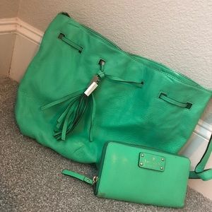 Kate Spade Drawstring Purse Bag & Billfold Wallet